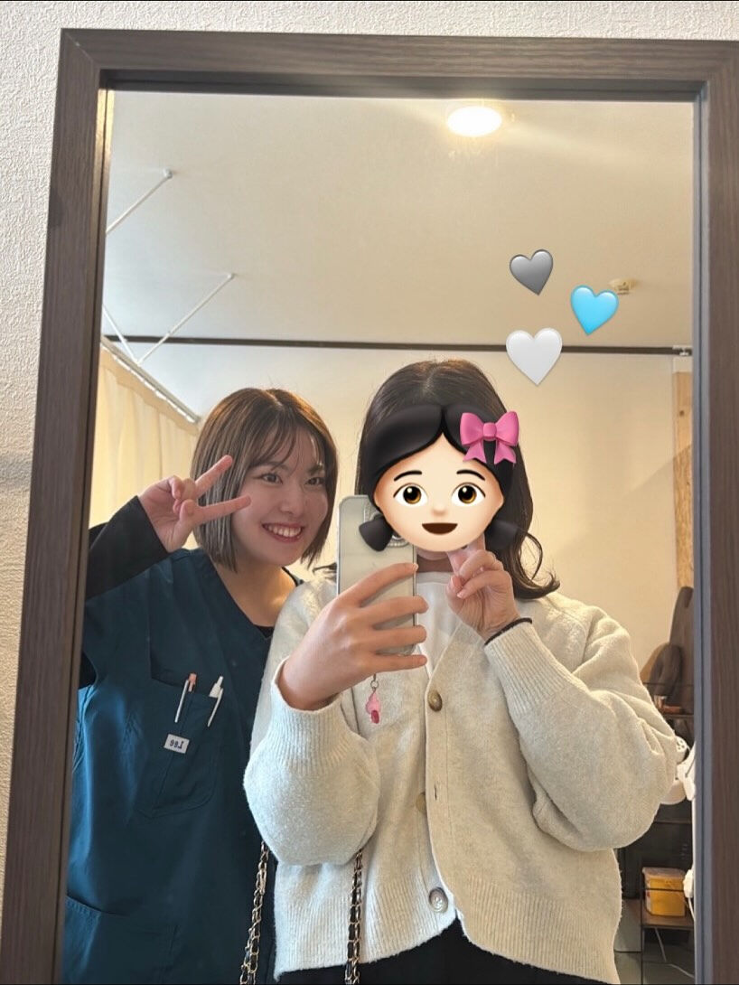 デート前に耳ツボをしに来てくれた友達👧🏻🎀